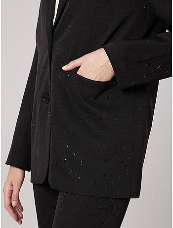 Veste tailleur femme droite à strass 'deeluxe'