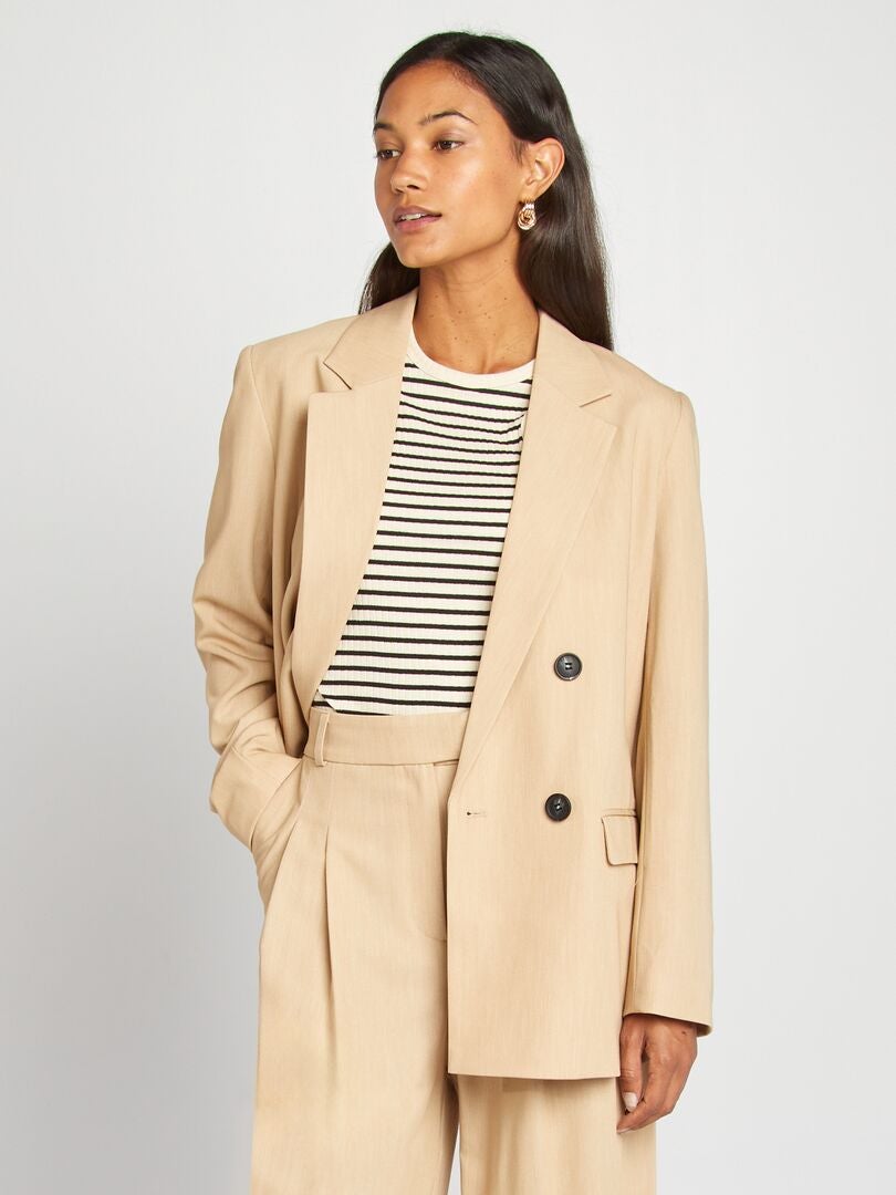 Veste tailleur large Beige - Kiabi