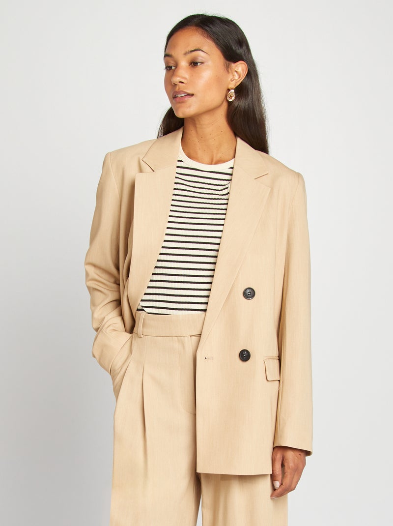 Veste tailleur large Beige - Kiabi