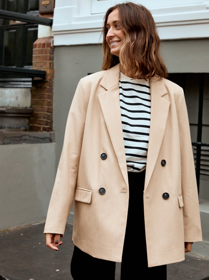 Veste tailleur large Beige - Kiabi