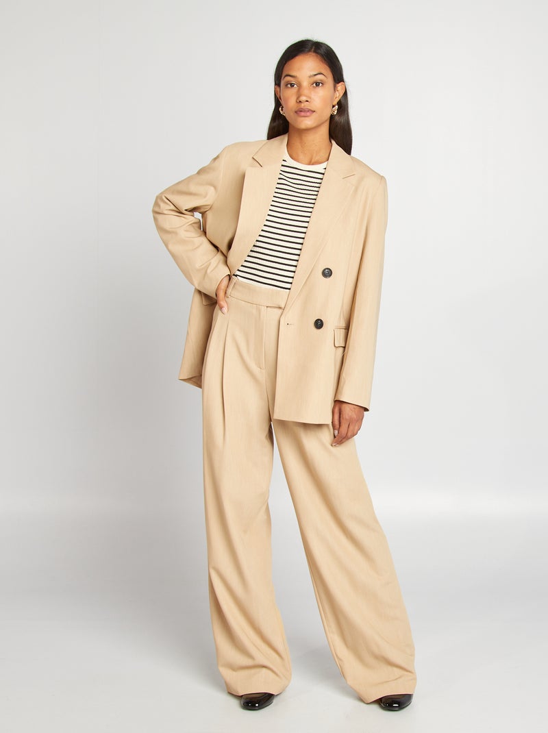 Veste tailleur large Beige - Kiabi