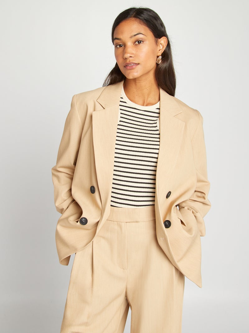 Veste tailleur large Beige - Kiabi