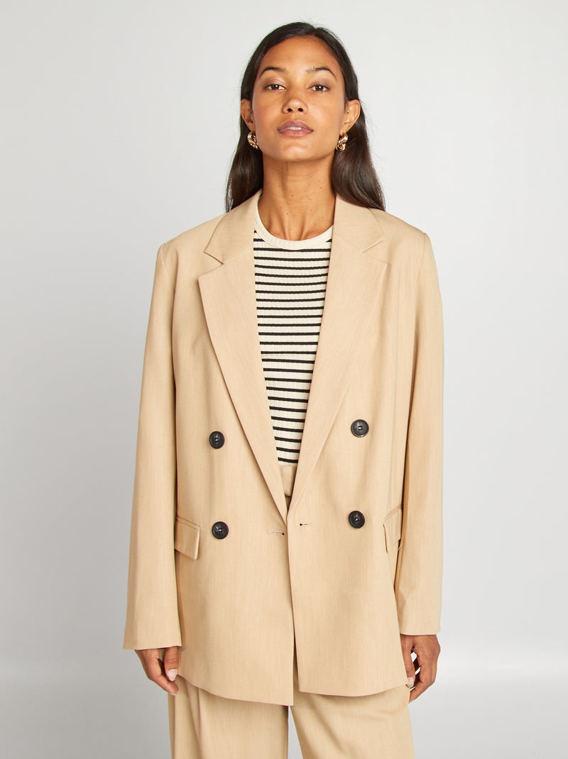 Veste tailleur large Beige - Kiabi