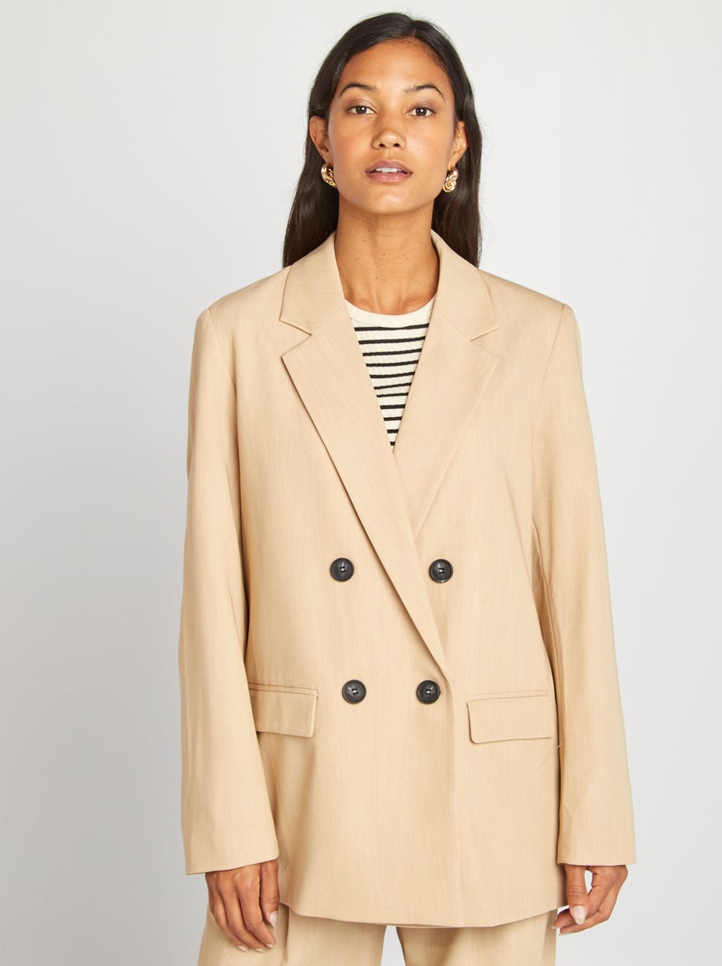 Veste tailleur large Beige - Kiabi