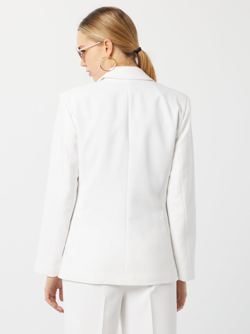 Veste tailleur mi-longue blanc - Kiabi