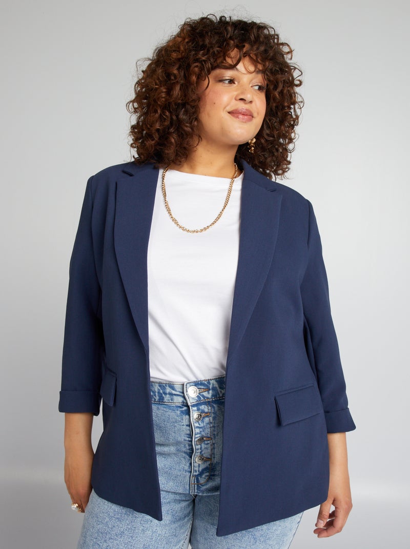 Veste tailleur mi-longue Bleu marine - Kiabi