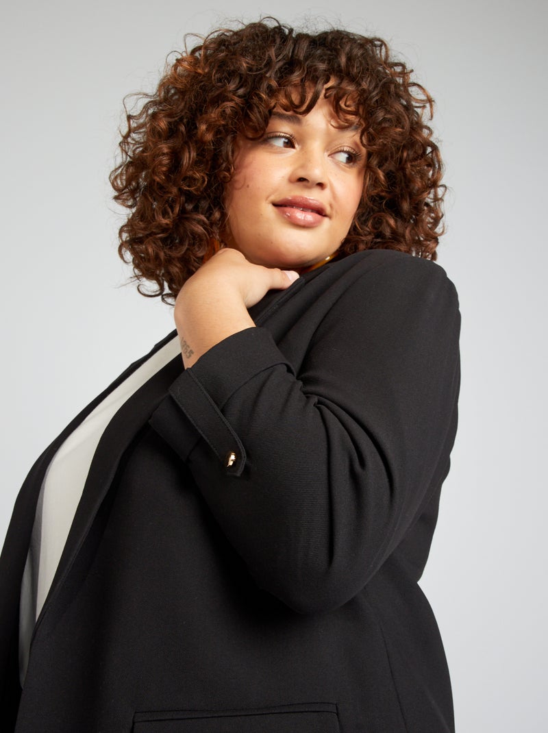 Veste tailleur mi-longue Noir - Kiabi