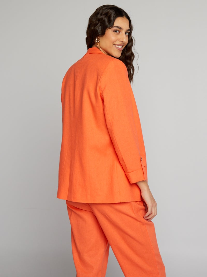 Veste tailleur mi-longue Orange - Kiabi