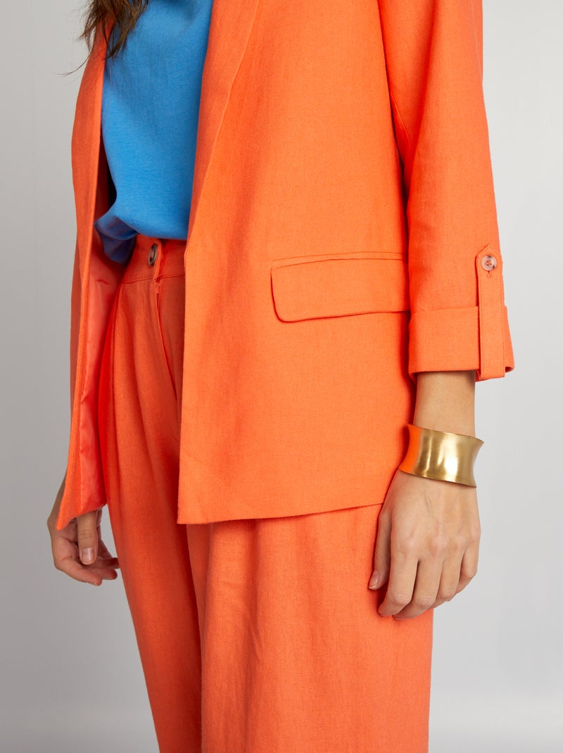 Veste tailleur mi-longue Orange - Kiabi