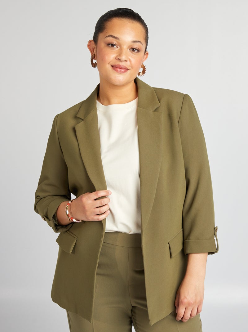 Veste tailleur mi-longue Vert - Kiabi