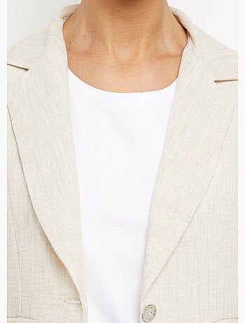 Veste tailleur rayée, aspect irrégulier - Afibel