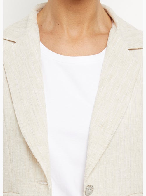 Veste tailleur rayée, aspect irrégulier - Afibel - Kiabi