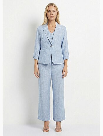 Veste tailleur rayée, aspect irrégulier - Afibel