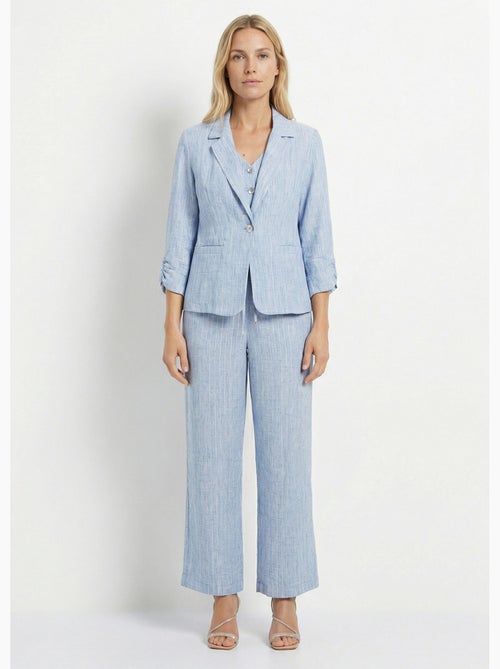 Veste tailleur rayée, aspect irrégulier - Afibel - Kiabi