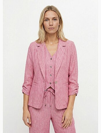 Veste tailleur rayée, aspect irrégulier - Afibel