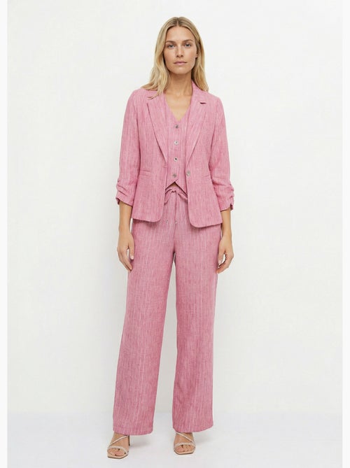 Veste tailleur rayée, aspect irrégulier - Afibel - Kiabi