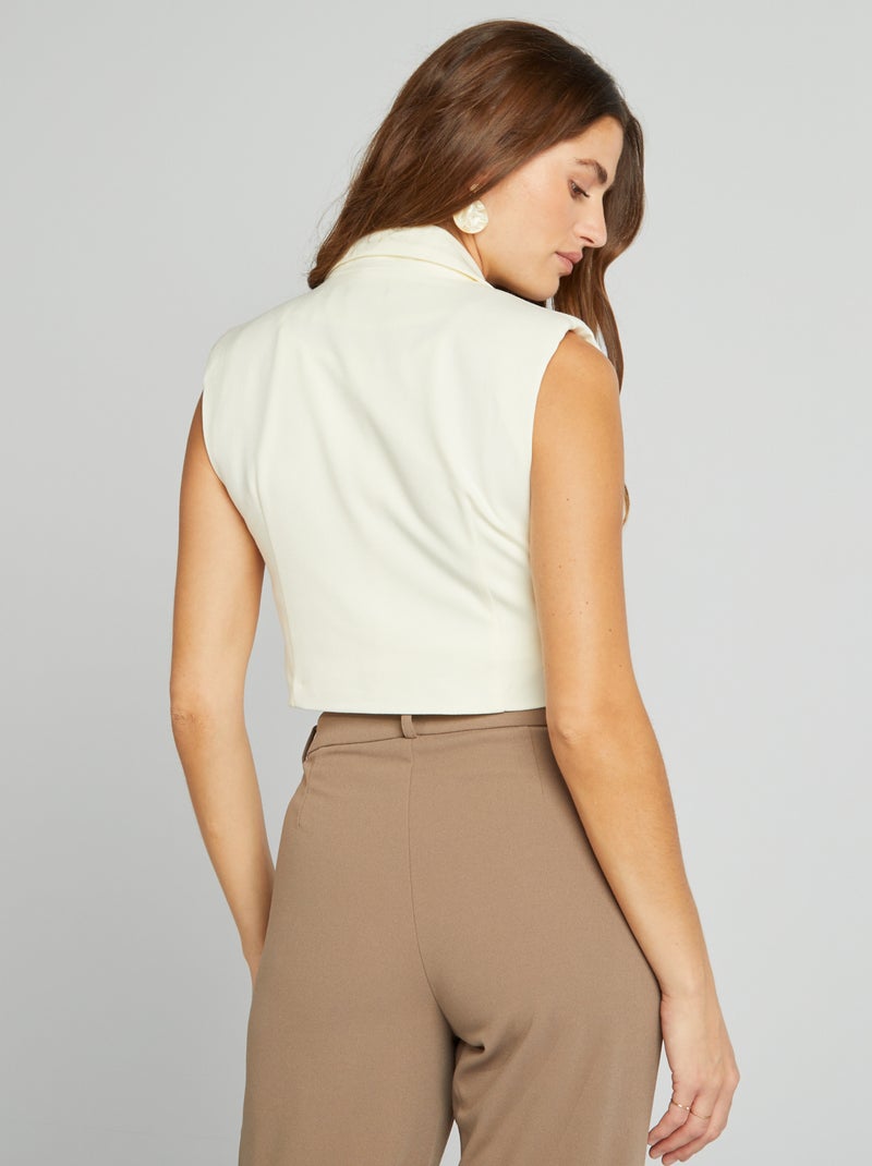 Veste tailleur sans manches Blanc - Kiabi