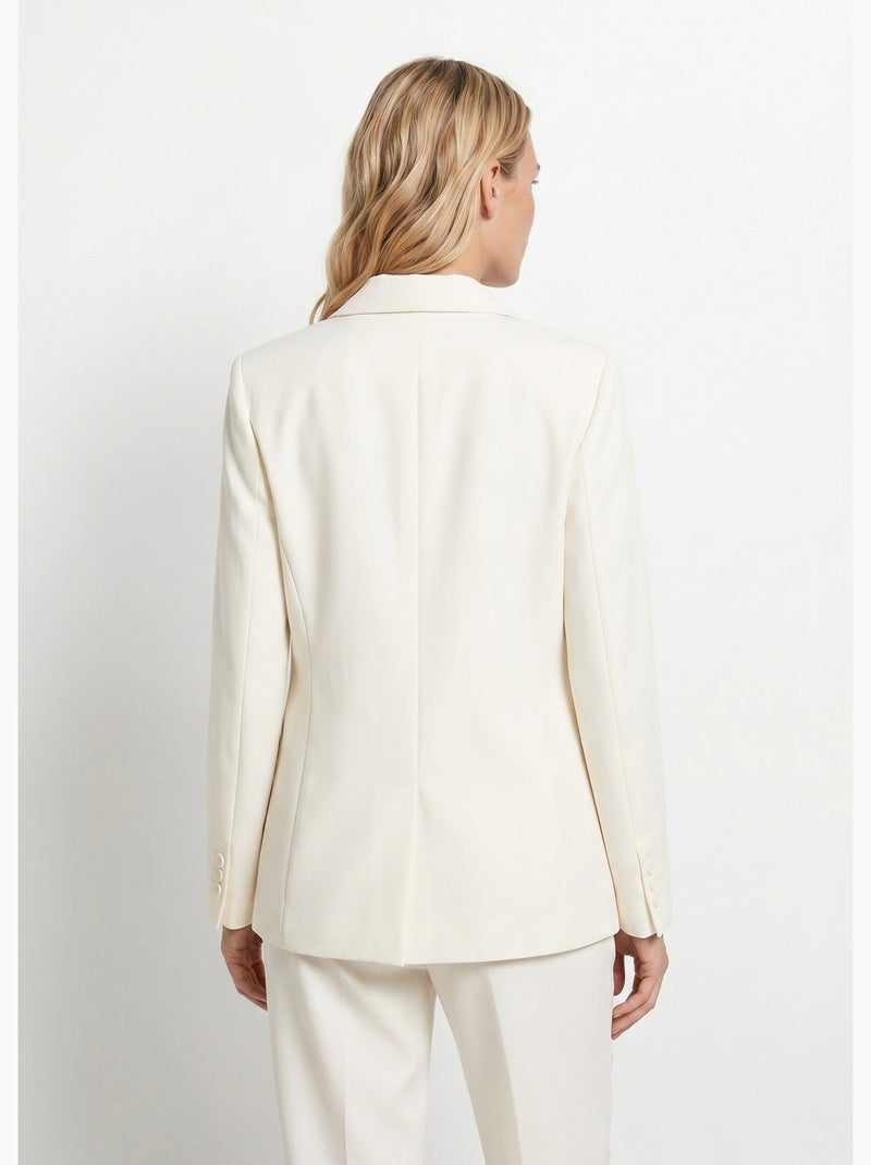 Veste tailleur unie fluide double boutonnage - Afibel Ivoire - Kiabi
