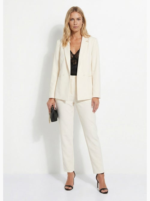 Veste tailleur unie fluide double boutonnage - Afibel - Kiabi