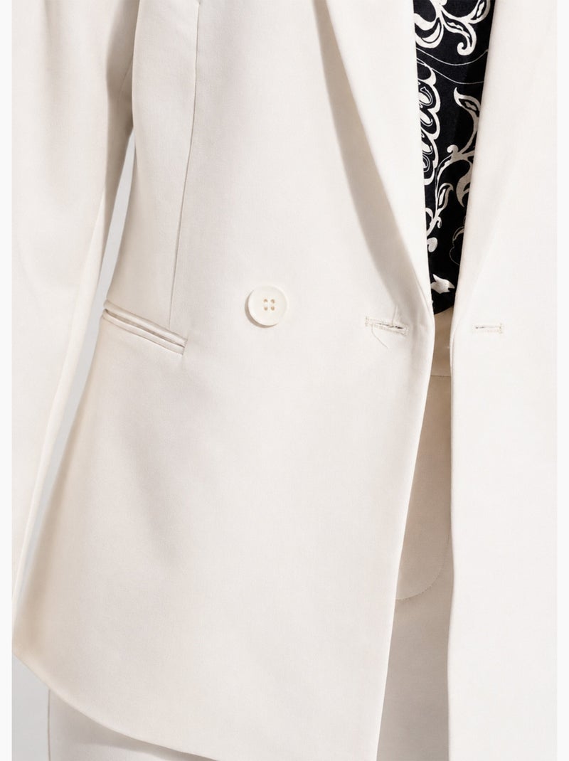 Veste tailleur unie fluide double boutonnage - Afibel Ivoire - Kiabi