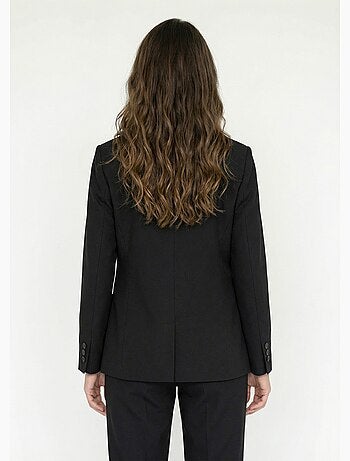 Veste tailleur unie fluide double boutonnage - Afibel