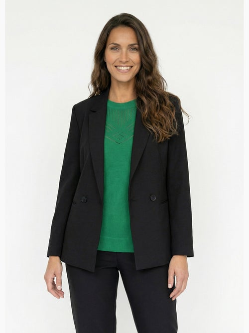 Veste tailleur unie fluide double boutonnage - Afibel - Kiabi