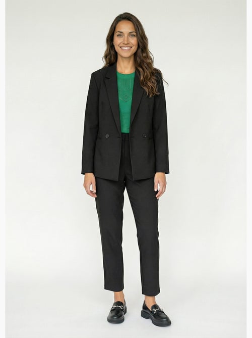 Veste tailleur unie fluide double boutonnage - Afibel - Kiabi