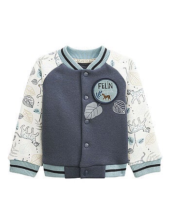 Veste teddy bébé en molleton Félintrépide