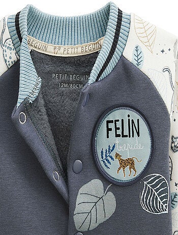 Veste teddy bébé en molleton ultra chaud Félintrépide