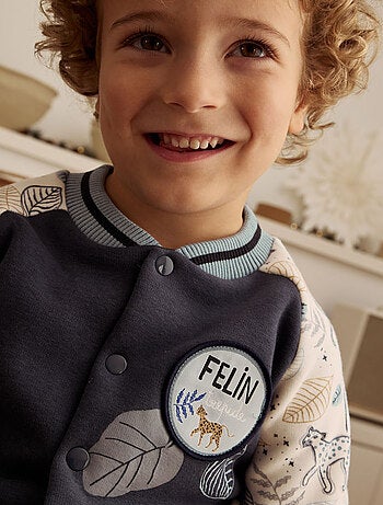 Veste teddy bébé en molleton ultra chaud Félintrépide