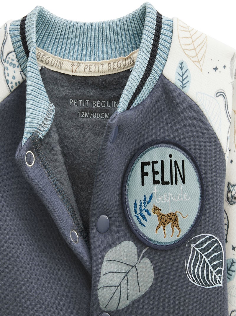 Veste teddy bébé en molleton ultra chaud Félintrépide Bleu - Kiabi