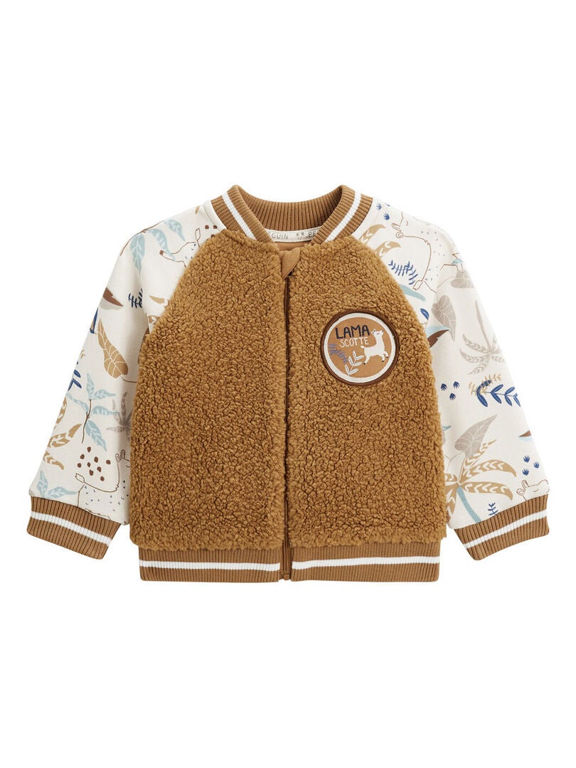 Veste teddy bébé en sherpa Lamascotte Camel - Kiabi