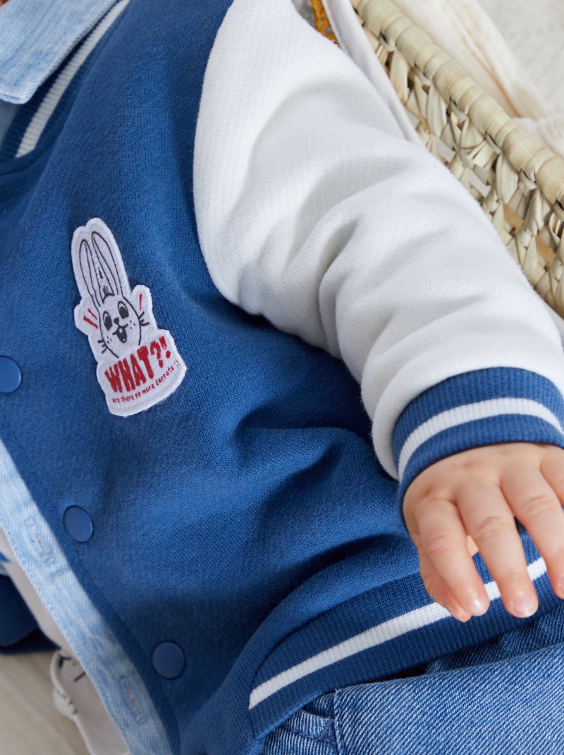Veste teddy en molleton Bleu - Kiabi