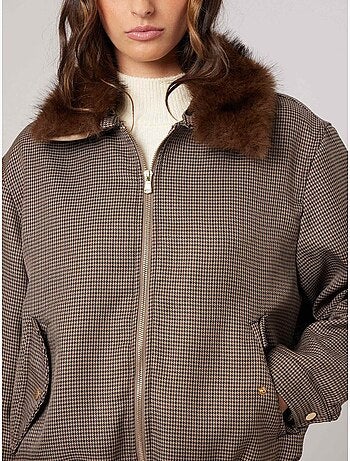 Veste teddy femme avec col effet fourrure 'deeluxe'