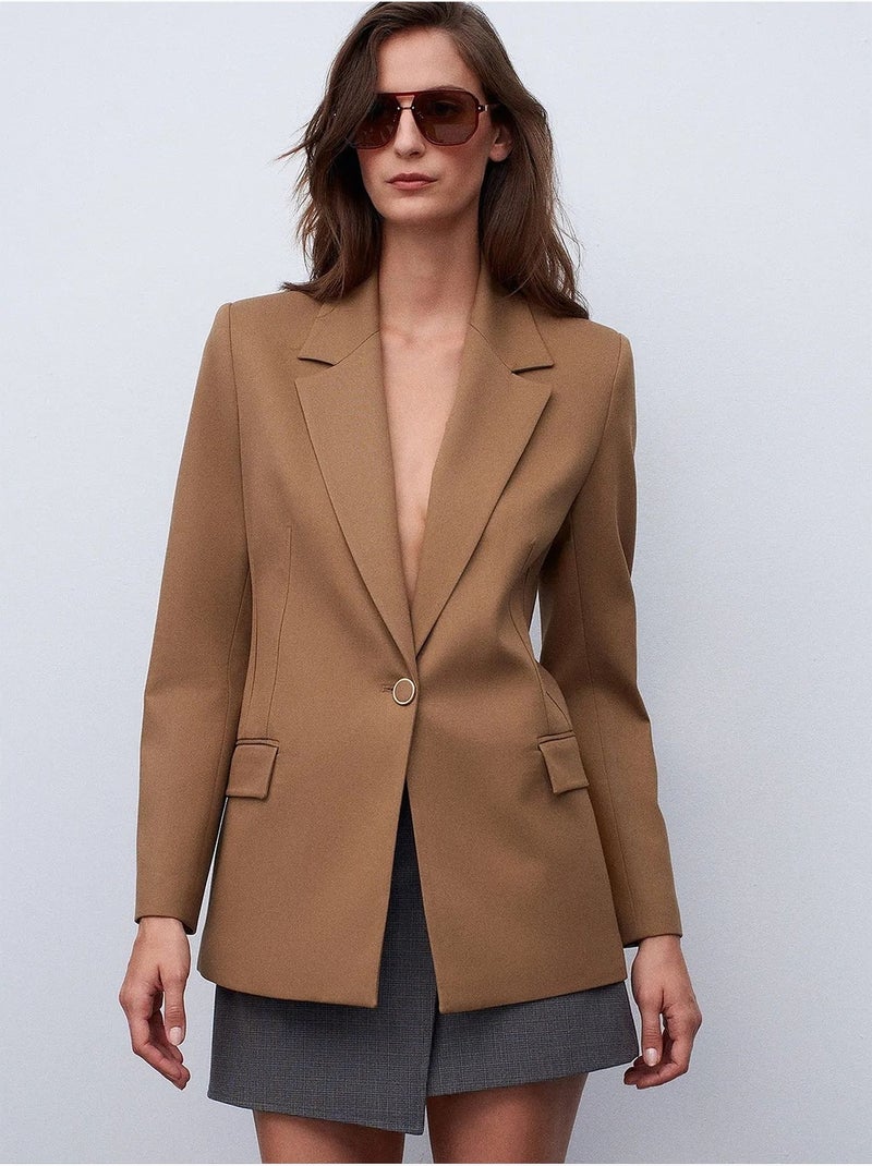 Veste tissée femme dilvin Camel - Kiabi