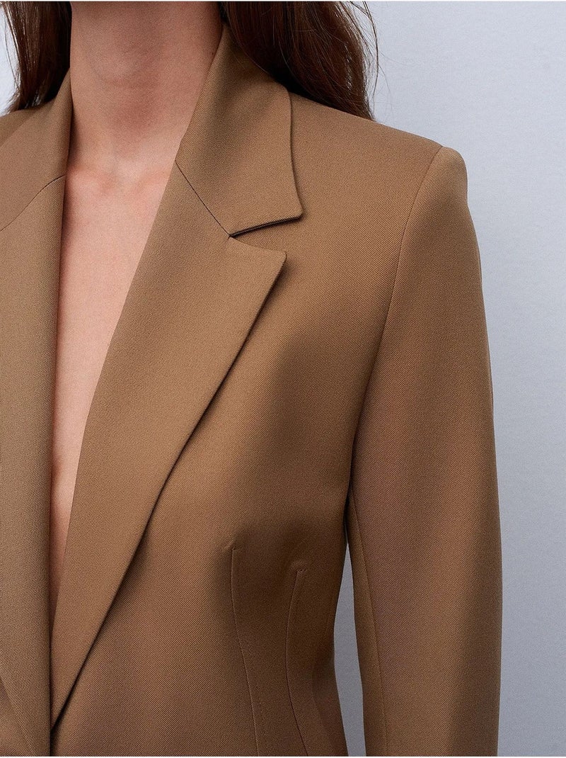 Veste tissée femme dilvin Camel - Kiabi