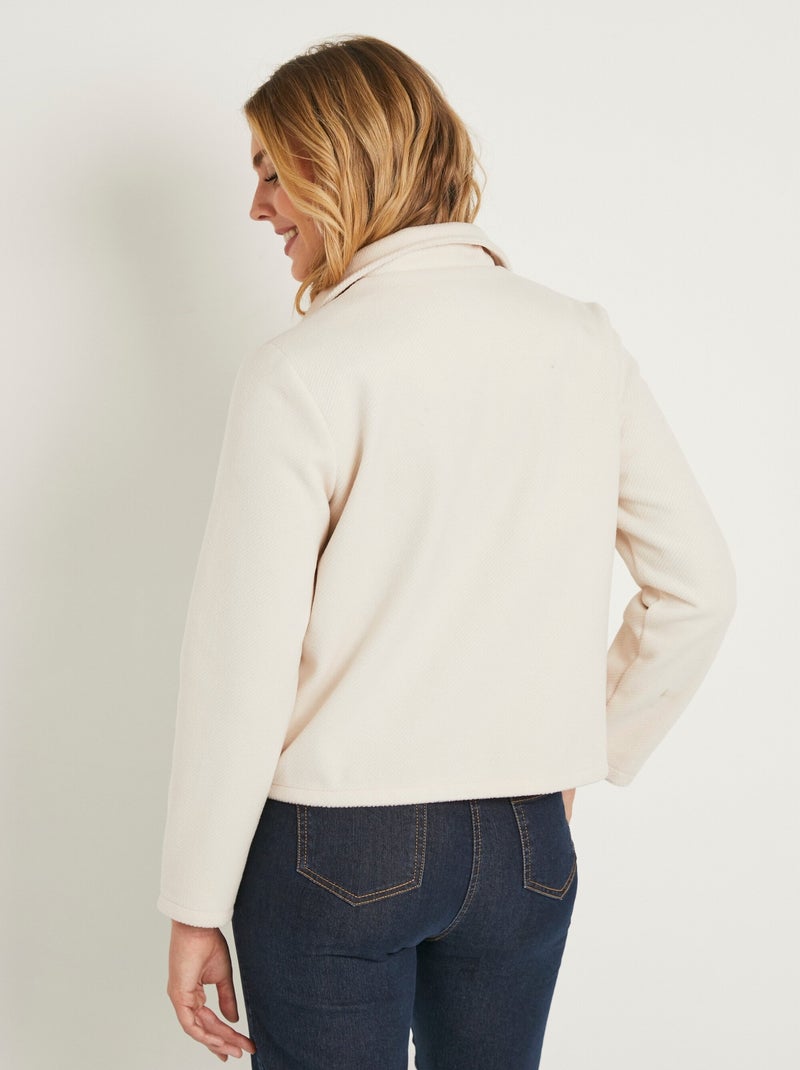 Veste tissu aspect laine pressionnée écrue Ecru - Kiabi