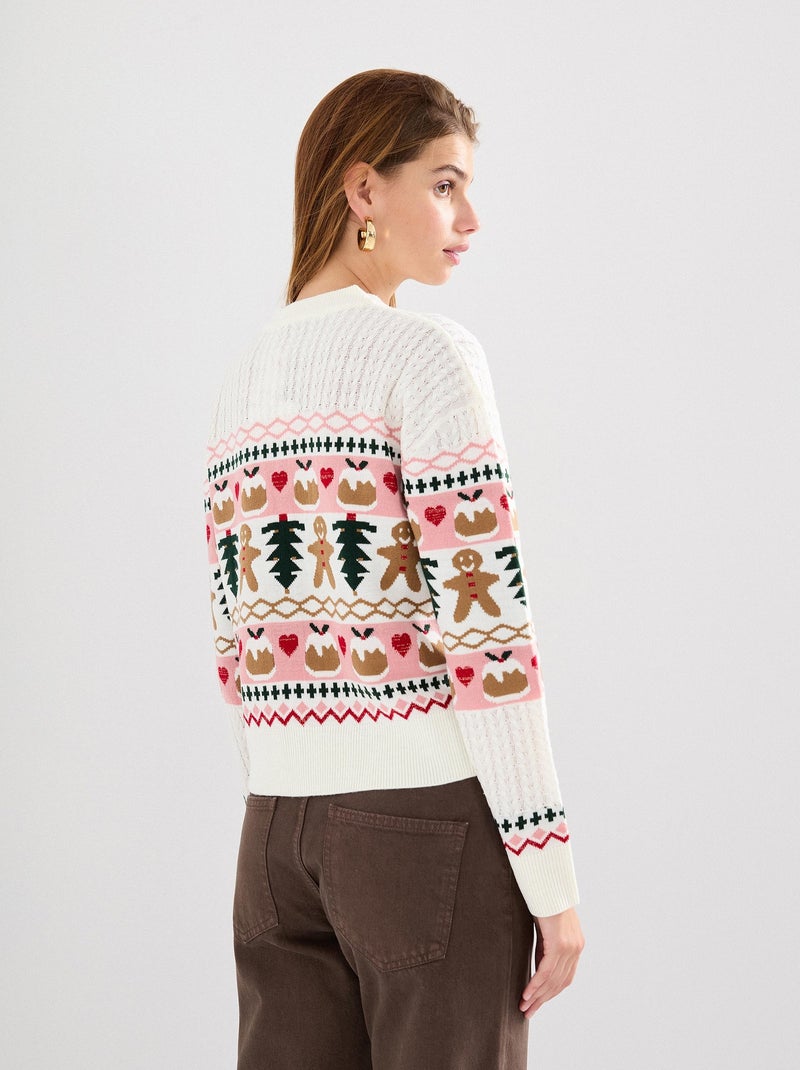 Veste tricotée de Noël, MO Fashion Beige - Kiabi