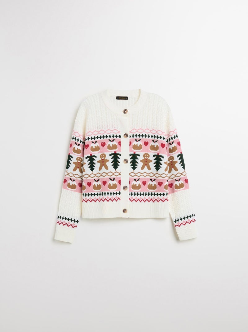 Veste tricotée de Noël, MO Fashion Beige - Kiabi