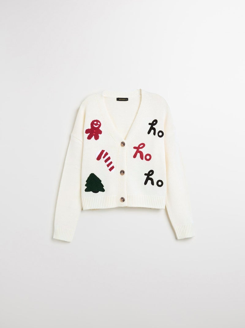 Veste tricotée de Noël, MO Fashion Beige - Kiabi