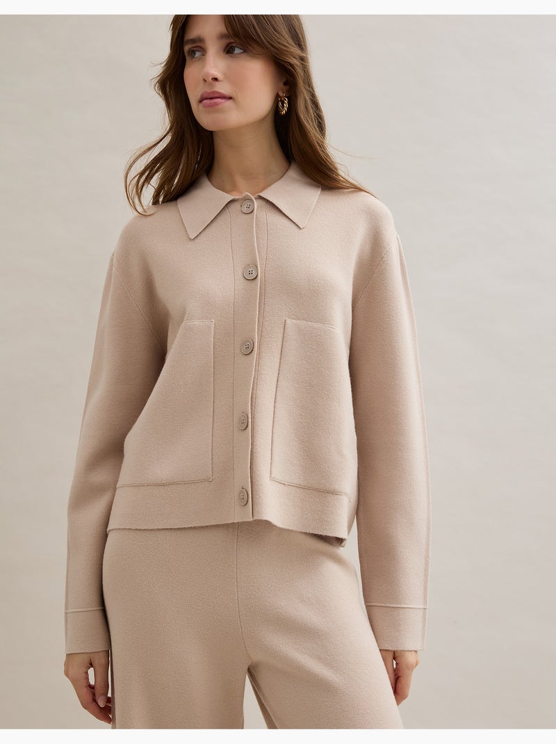 Veste tricotée, MO Fashion Beige - Kiabi