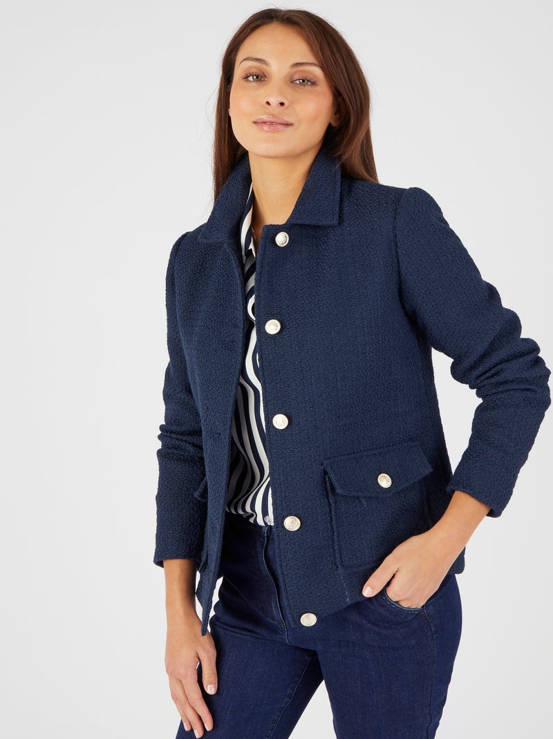 Veste tweed - Damart Bleu marine - Kiabi