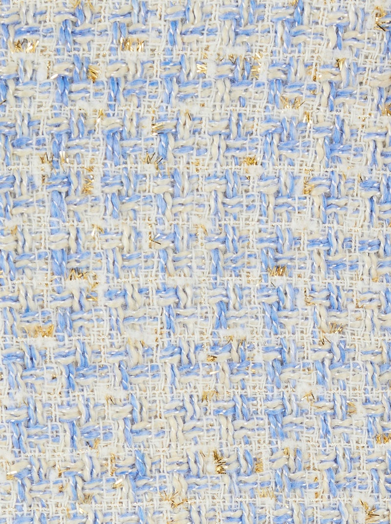 Veste tweed à carreaux et fils brillants - Damart Bleu - Kiabi
