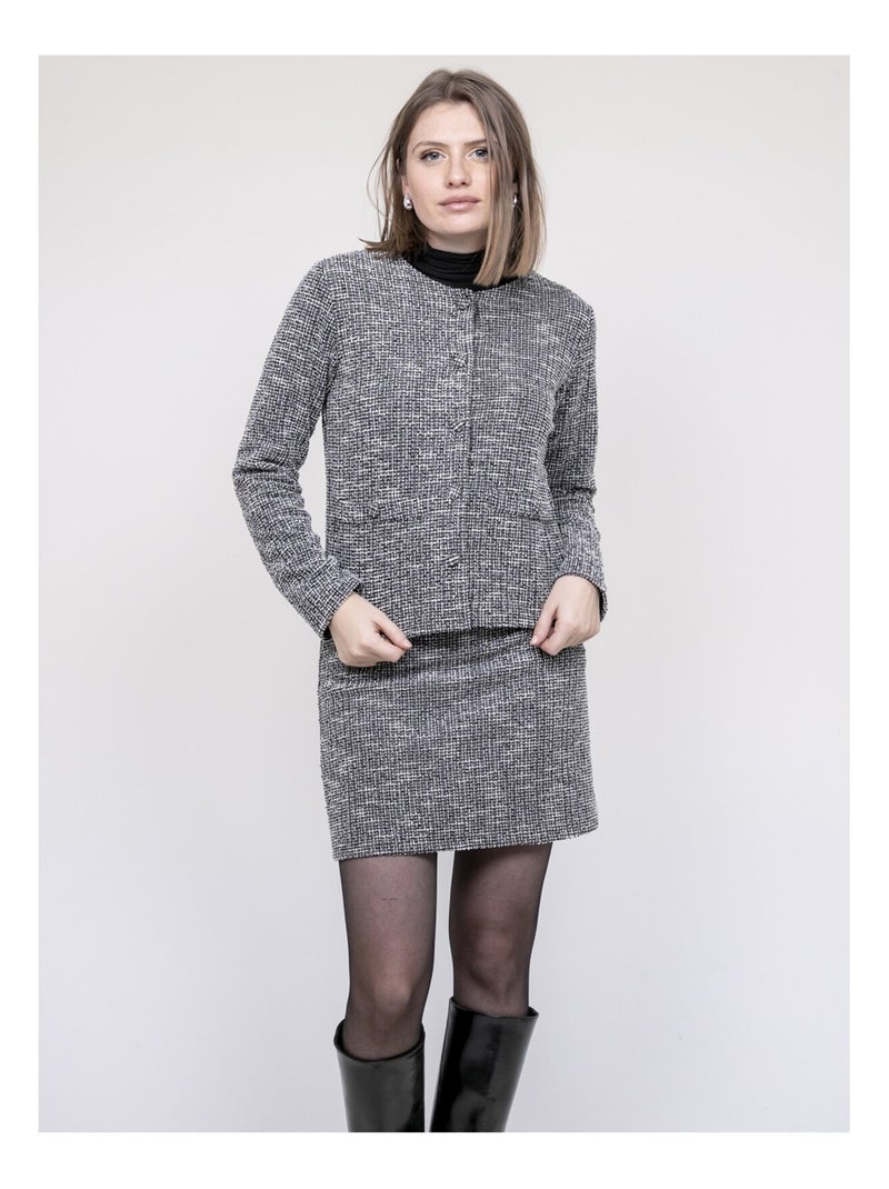 Veste tweed ULGARDE Gris - Kiabi