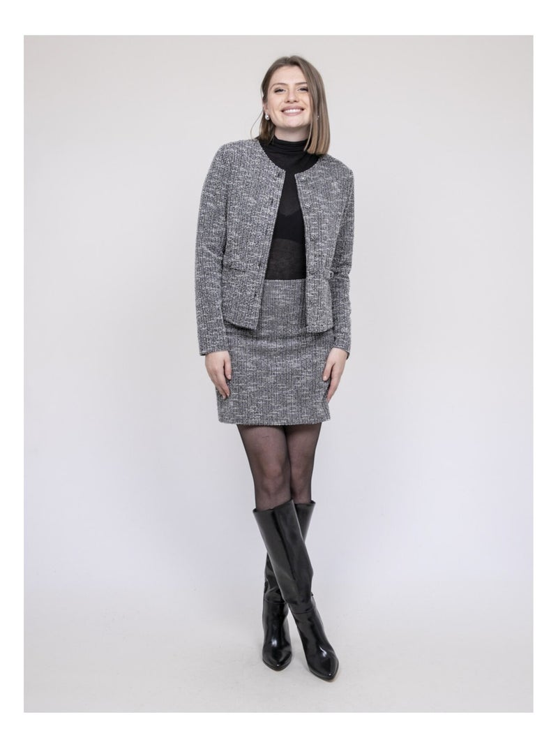 Veste tweed ULGARDE Gris - Kiabi