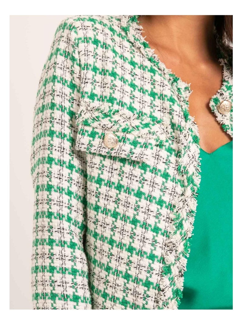 Veste tweed ULMAN Vert - Kiabi