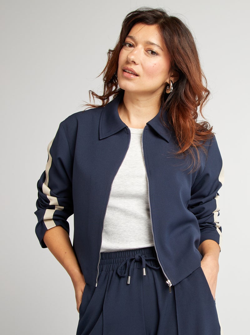 Veste type sport zippée BLEU - Kiabi