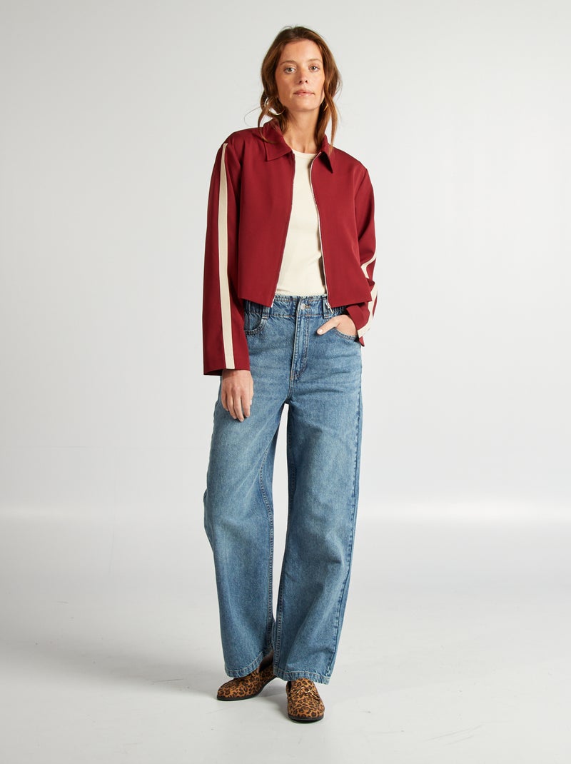 Veste type sport zippée Bordeaux - Kiabi