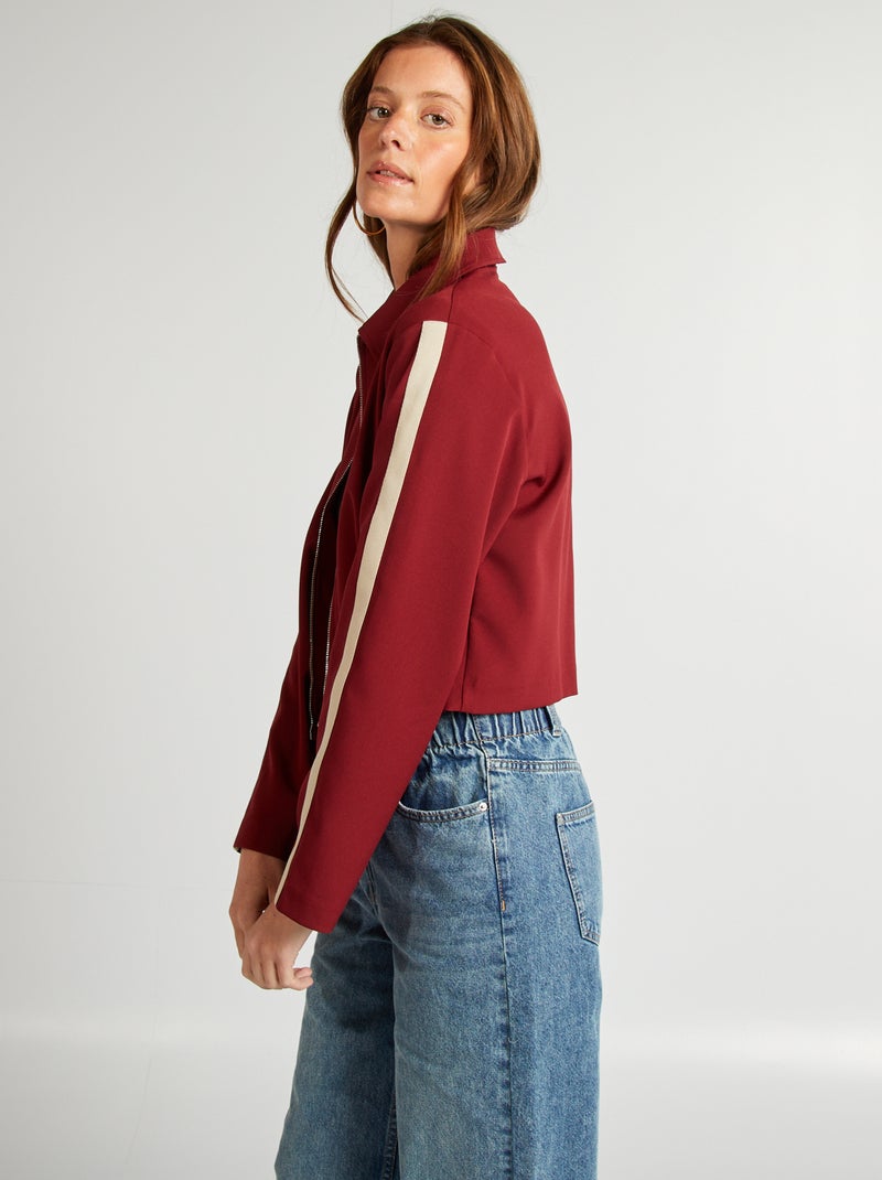 Veste type sport zippée Bordeaux - Kiabi