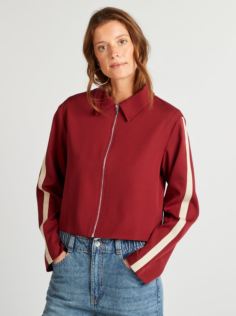 Veste type sport zippée Bordeaux - Kiabi
